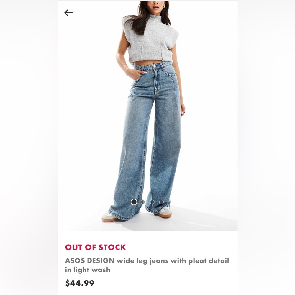 Size 12 wide leg jeans with pleat detail
